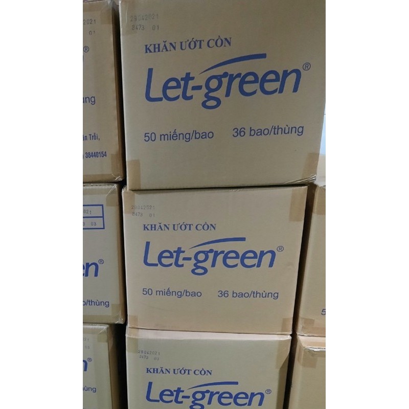 KHĂN ƯỚT CỒN LET-GREEN 50 TỜ/GÓI