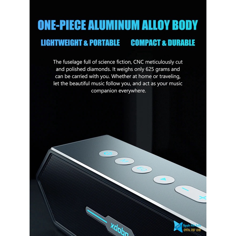 Loa Xdobo Nirvana vỏ nhôm 50w bluetooh 5.0 game 3D stereo