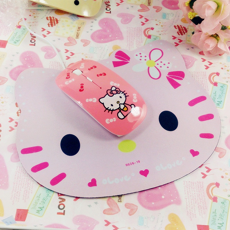 Miếng Lót Chuột Và Bàn Phím Hình Mèo hello kitty Dễ Thương