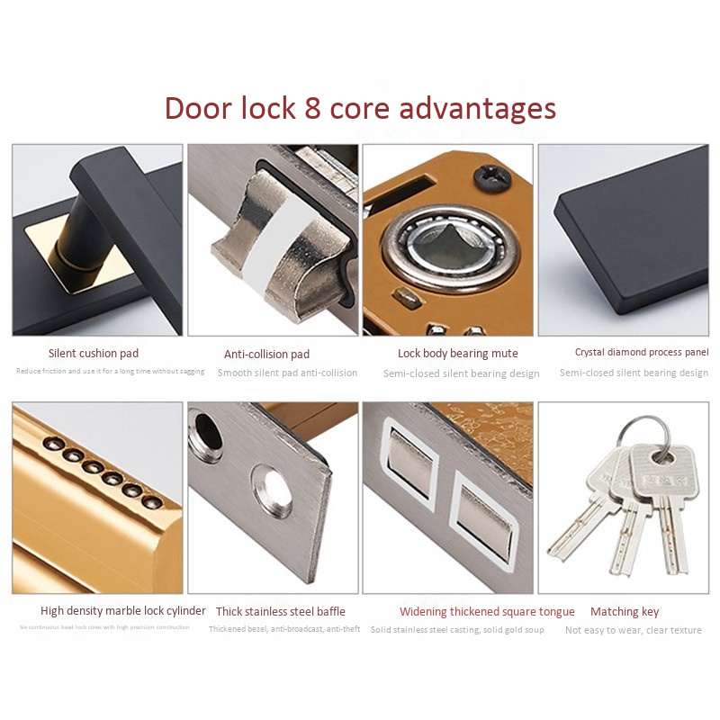 Bộ Khóa Cửa Bằng Hợp Kim Nhôm Chống Trộm Tiện Dụng