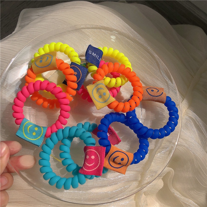 Dây cột tóc cao su hình mặt cười màu kẹo ngọt xinh xắn thời trang