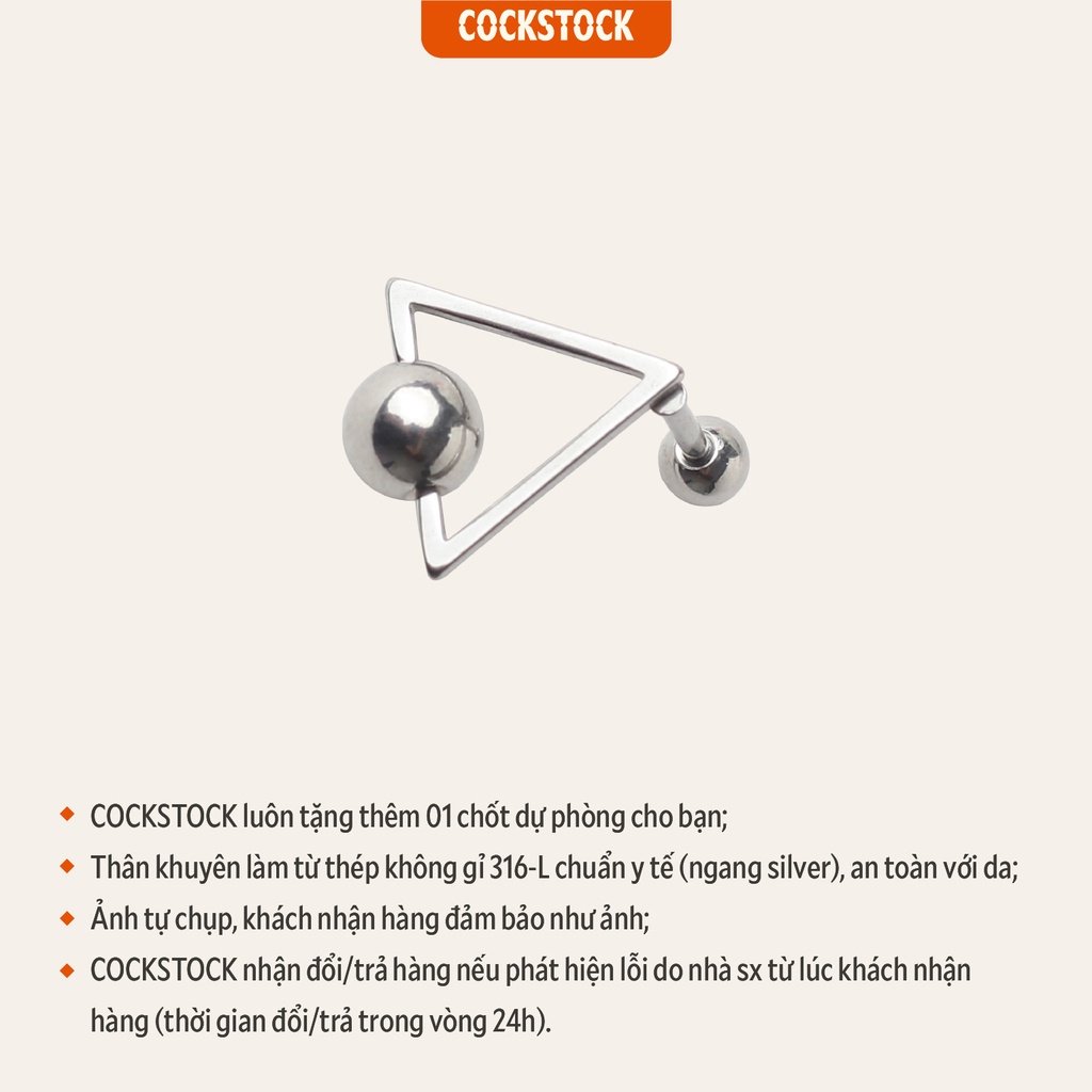 Khuyên tai thả rơi Triangle 1 Earring CockStock