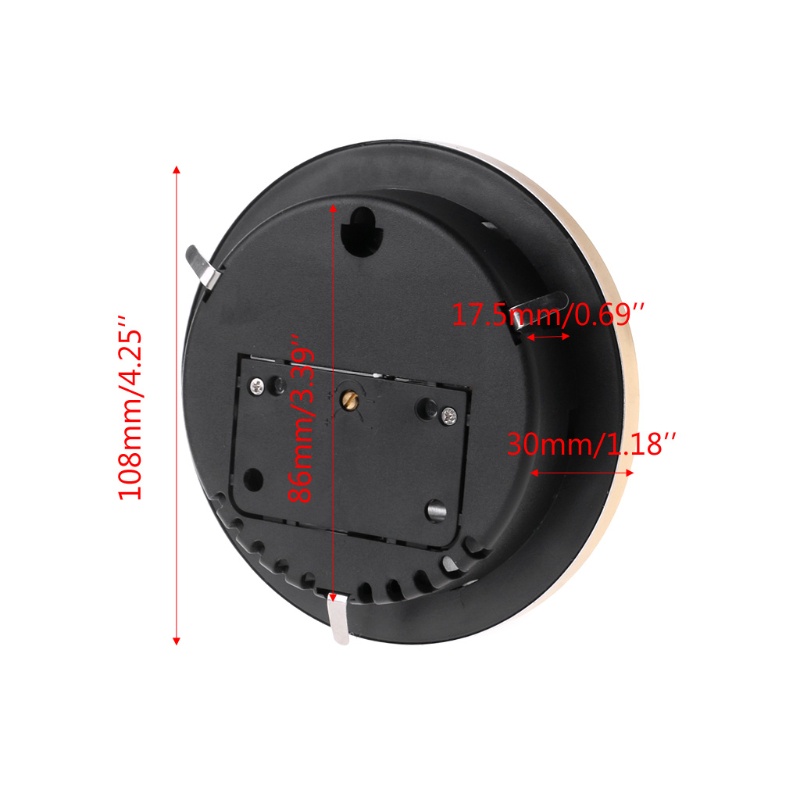 Đồng Hồ Tròn Màu Vàng Đồng 108Mm Treo Tường Trang Trí