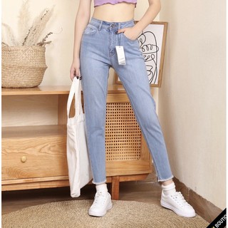 quần JEAN nữ vnxk tua rua gấu- dáng boyfriend ống rộng