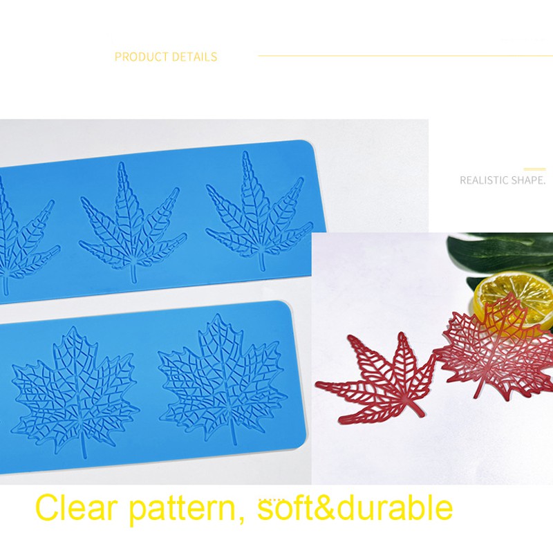 Khuôn Silicone Làm Bánh Tạo Hình Chiếc Lá Trang Trí Viền DIY DBS221