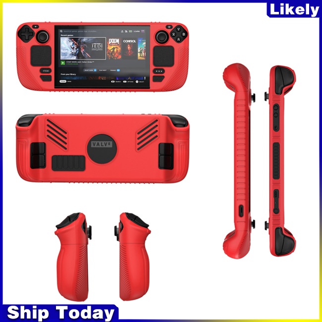 Vỏ bọc silicon bảo vệ chống bụi/trượt/sốc thích hợp máy chơi game cầm tay steam deck