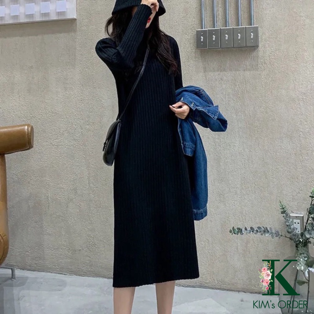 Váy Len Nữ Dáng Suông Dài Màu Đen Be Nâu Cổ Lọ Cao 3 Phân Đầm Bầu Chất Len Dài Tay Phong Cách Hàn Quốc Chất Dày Loại 1 | WebRaoVat - webraovat.net.vn