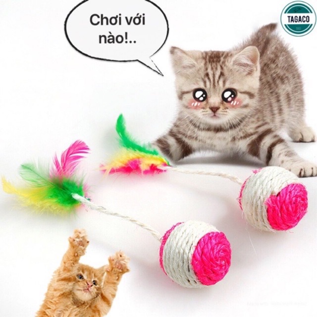 Bóng Cói Đuôi Dài Đồ Chơi Cho Mèo