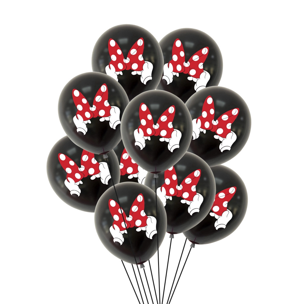 Set 10 Bong Bóng In Hình Chuột Mickey Minnie Trang Trí Tiệc