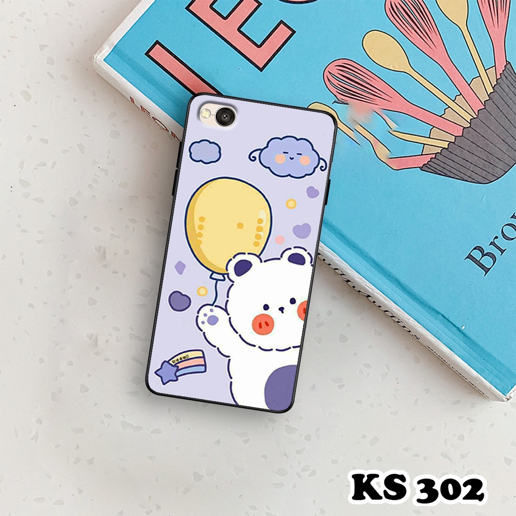 Ốp lưng Xiaomi Redmi 4 - Redmi 4A - Redmi 4X -  Ốp in hình gấu &amp; thỏ đang yêu - lưng nhám viền TPU cao cấp