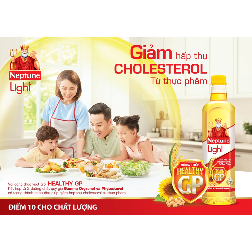 Dầu ăn Neptune Light chai 1 lít