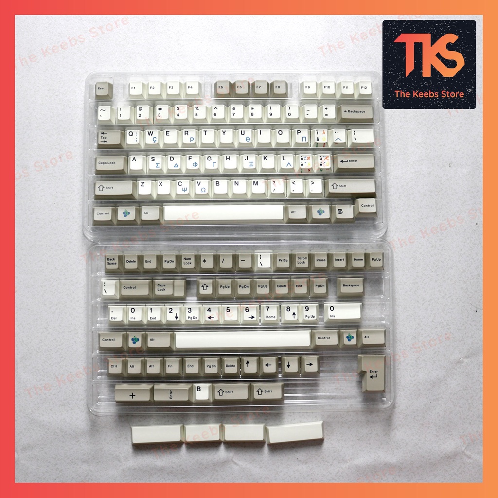 Set Keycap JC Greek B-Stock | Profile Cherry | PBT Dyesub | Nút bàn phím cơ | TKS