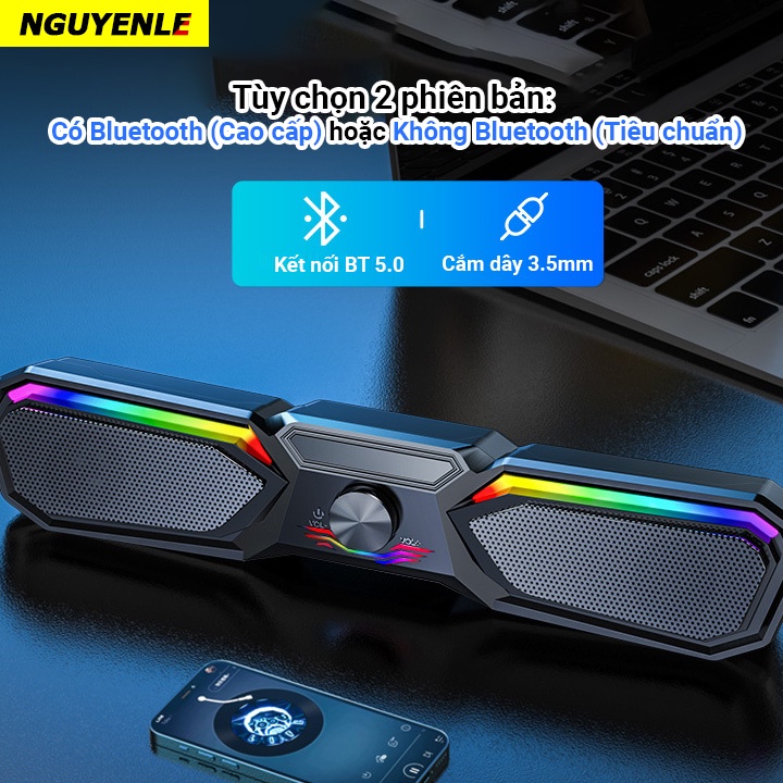 [Mã ELHACE giảm 4% đơn 300K] Loa vi tính bluetooth Sada V197 Led RGB Goden House S6 cao cấp