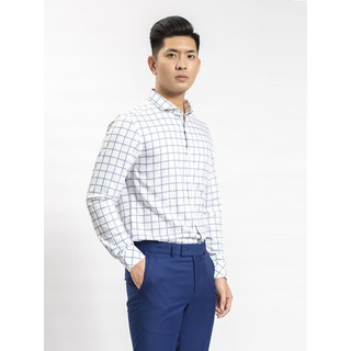 Áo sơ mi dài tay ARISTINO kẻ caro sọc xanh thời thượng , nam tính - ALS52308