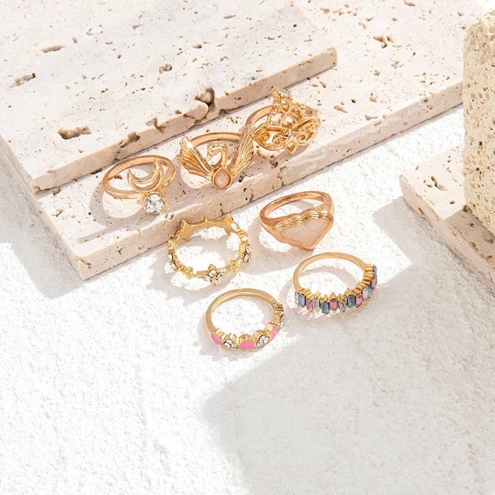 Set 7 Nhẫn Thời Trang Vintage Dành Cho Nữ