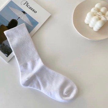 [Tiền Nào Của Đấy]Vớ Cao Cổ, Tất Cao Cổ Màu Trắng Trơn, Đen Trơn Phong Cách Hàn Quốc Năm 2020-PK03