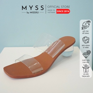 Giày guốc nữ quai trong bản to gót pha lê 4cm thời trang MYSS - DE14