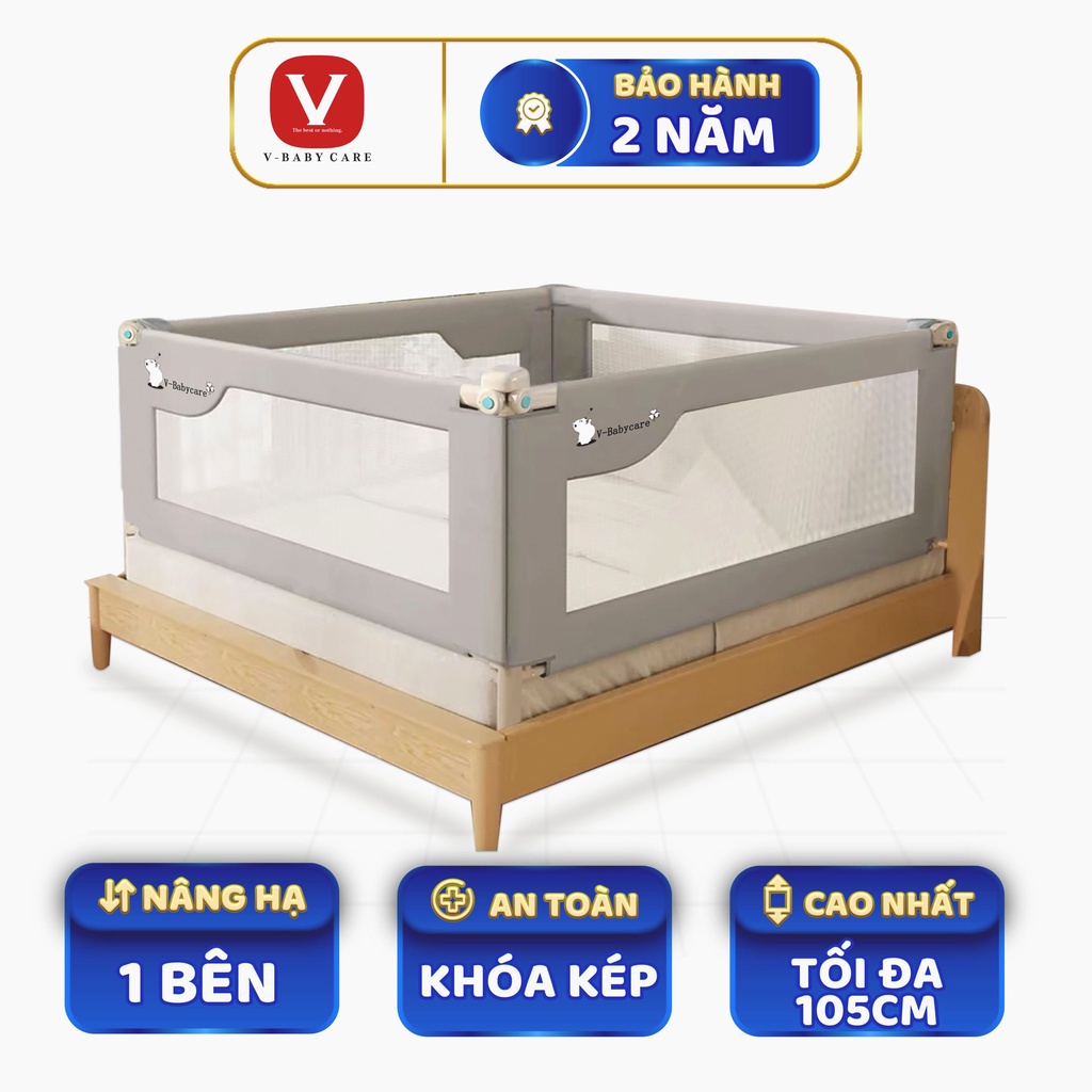 Thanh Chắn Giường Nhật Bản V-BABY NV02 & N1S Nâng Hạ 1 Bên (1 THANH CHẮN 1 MẶT)