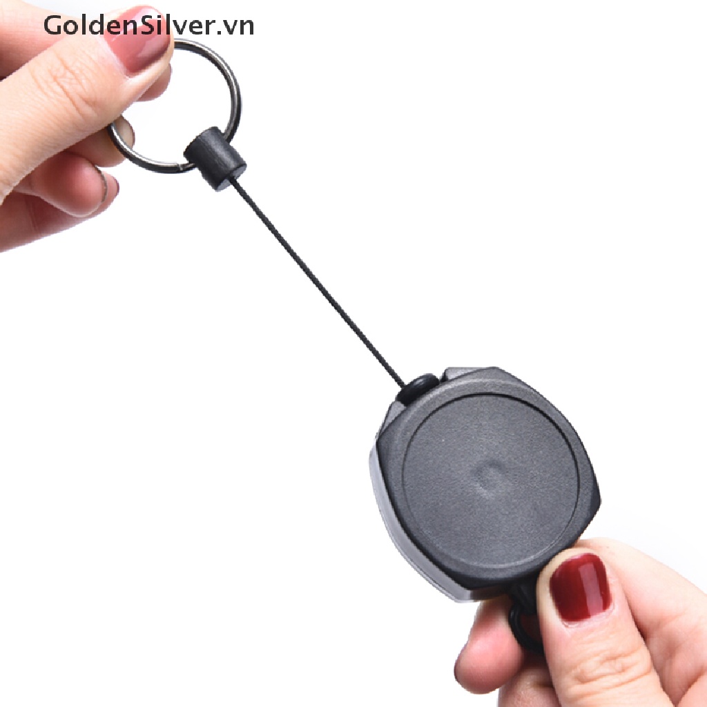Móc Khóa Dây Rút Màu Đen Có Thể Thu Gọn Tiện Dụng