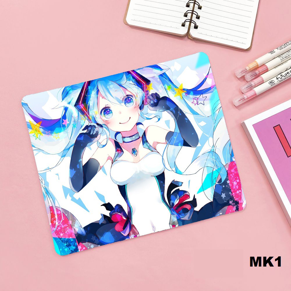 Lót chuột- Hatsune Miku- khổ 21x24x3 bo viền