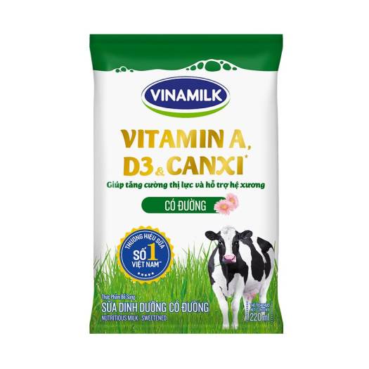 Combo 10 Bịch Sữa Dinh Dưỡng VINAMILK 220ml (Đủ vị)