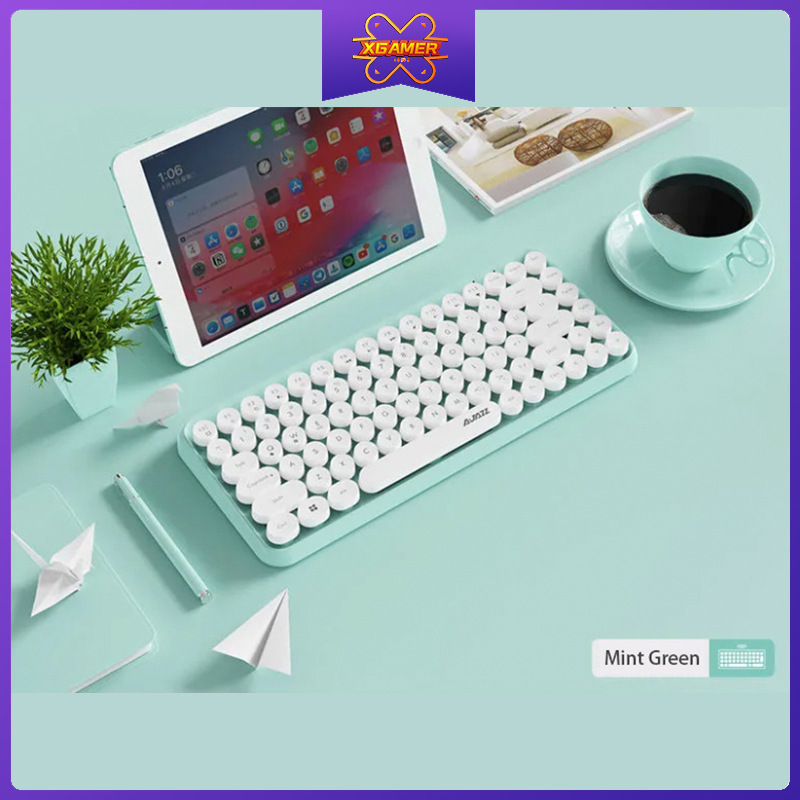 [Ready Stock] XGamer AJAZZ 308i 84 Buttons Candy Color Mechanical Keyboard Multi-Device Bluetooth wireless Gaming Working Keyboard