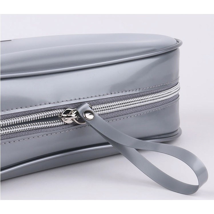 Túi đựng mỹ phẩm Simple Travel [Silver & Black] chống thấm nước, đựng đồ trang điểm, cá nhân, tiện lợi đi du lịch
