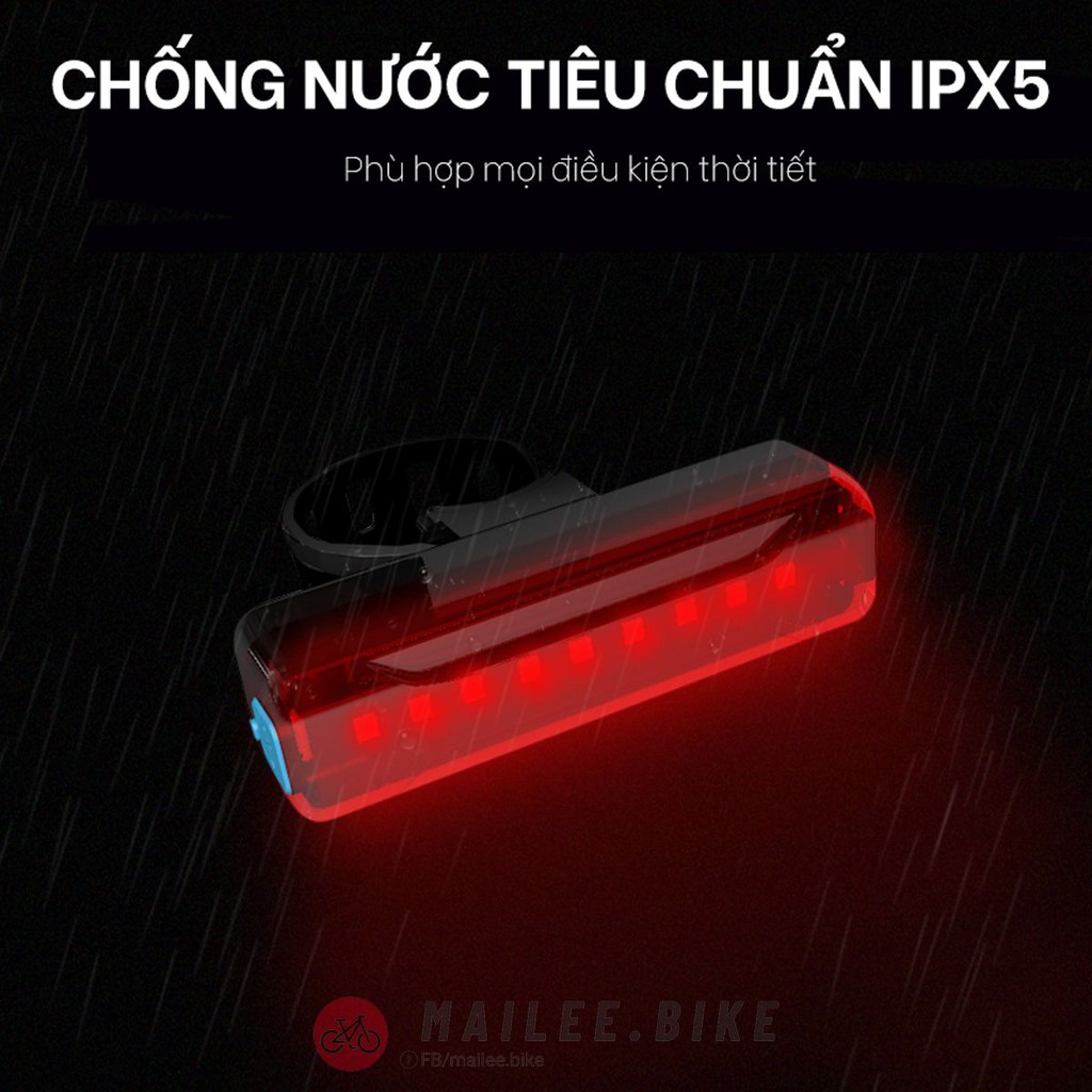 Đèn Hậu Cảnh Báo Xe Đạp Đèn Đuôi Xe Đạp Siêu Sáng Chống Nước Sạc Điện Usb Siêu Bền Cao Cấp Với 6 Chế Độ Sáng