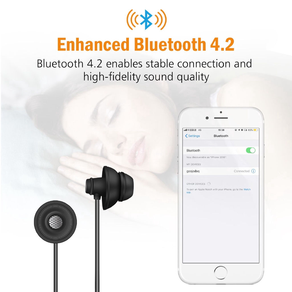 Tai nghe nhét tai GOOJODOQ bluetooth 4.2 chặn tiếng ồn tích hợp micro kèm cáp sạc cao cấp | BigBuy360 - bigbuy360.vn