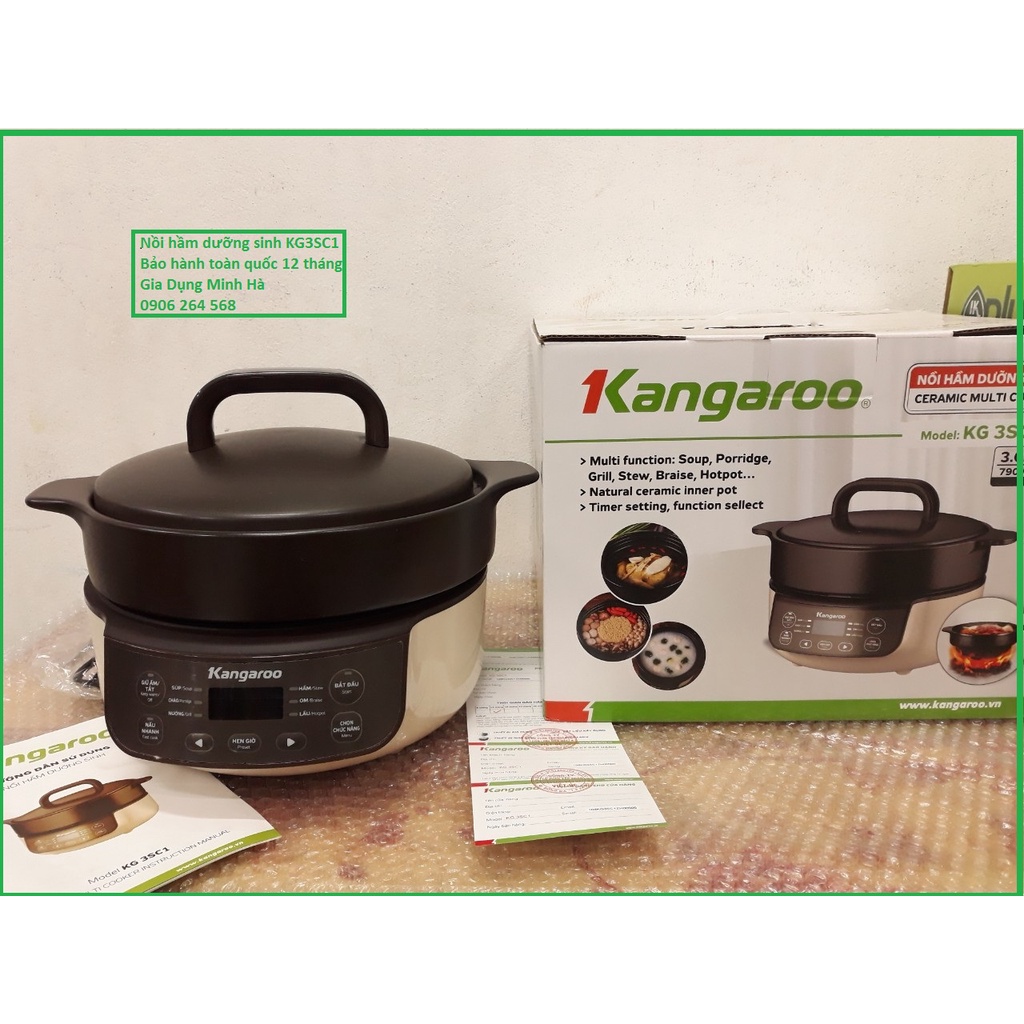 Nồi hầm dưỡng sinh kangaroo KG3SC1 bảo hành 12 tháng