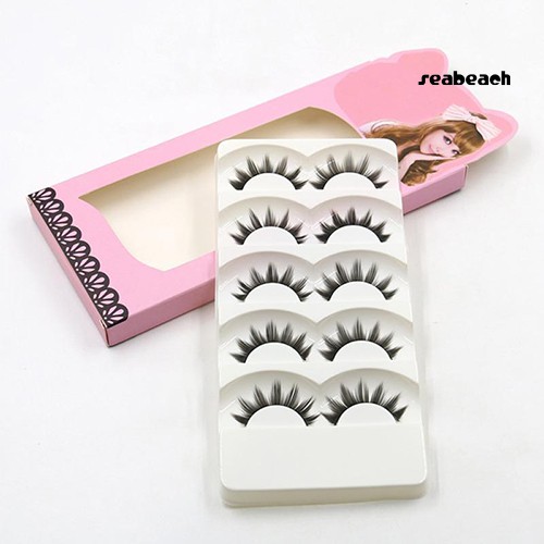Set 5 Cặp Lông Mi Giả Kiểu Dài Và Dày Tự Nhiên