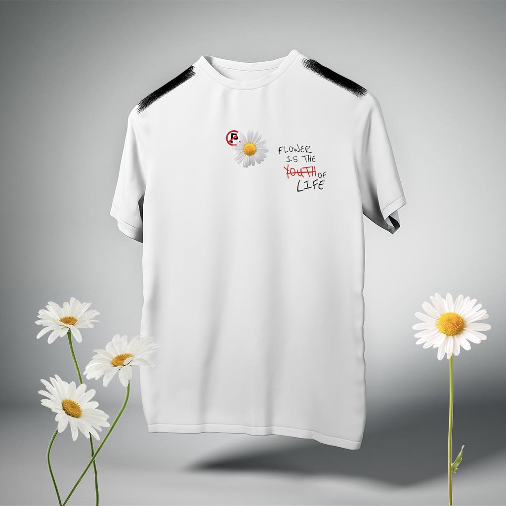 V.I.T STORE - Áo thun ngắn tay hoa cúc PEACEMINUSONE GDragon - Áo thun unisex tay ngắn form rộng vải