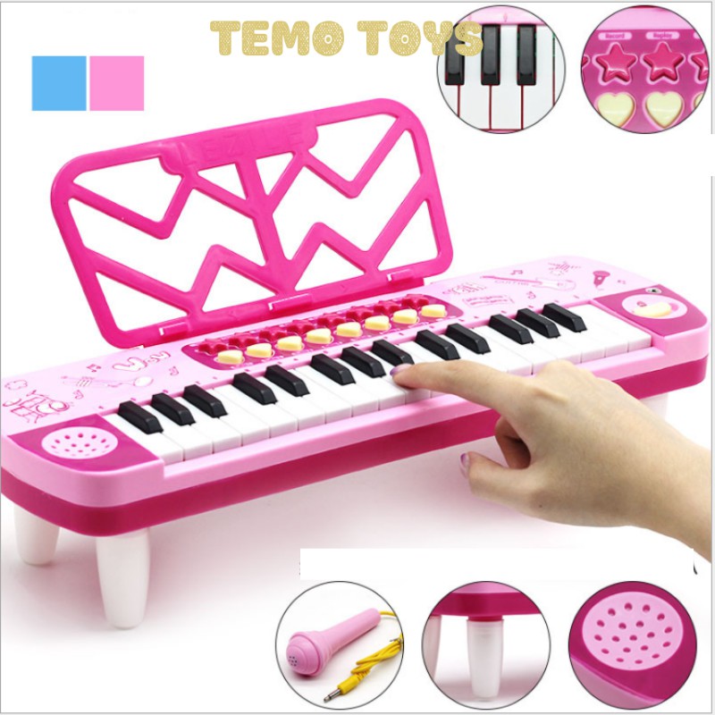 Đồ Chơi Trẻ Em Đàn Piano Có Micro Nhiều Bài Hát Và Giai Điệu Âm Thanh Chất Lượng Cho Bé Tập Đàn Hát Làm Ca Sĩ Temo Toys