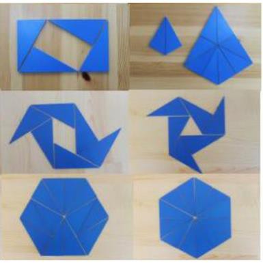 Giáo cụ Montessori - Hộp đựng các hình tam giác vuông màu xanh - Box of Blue Triangles