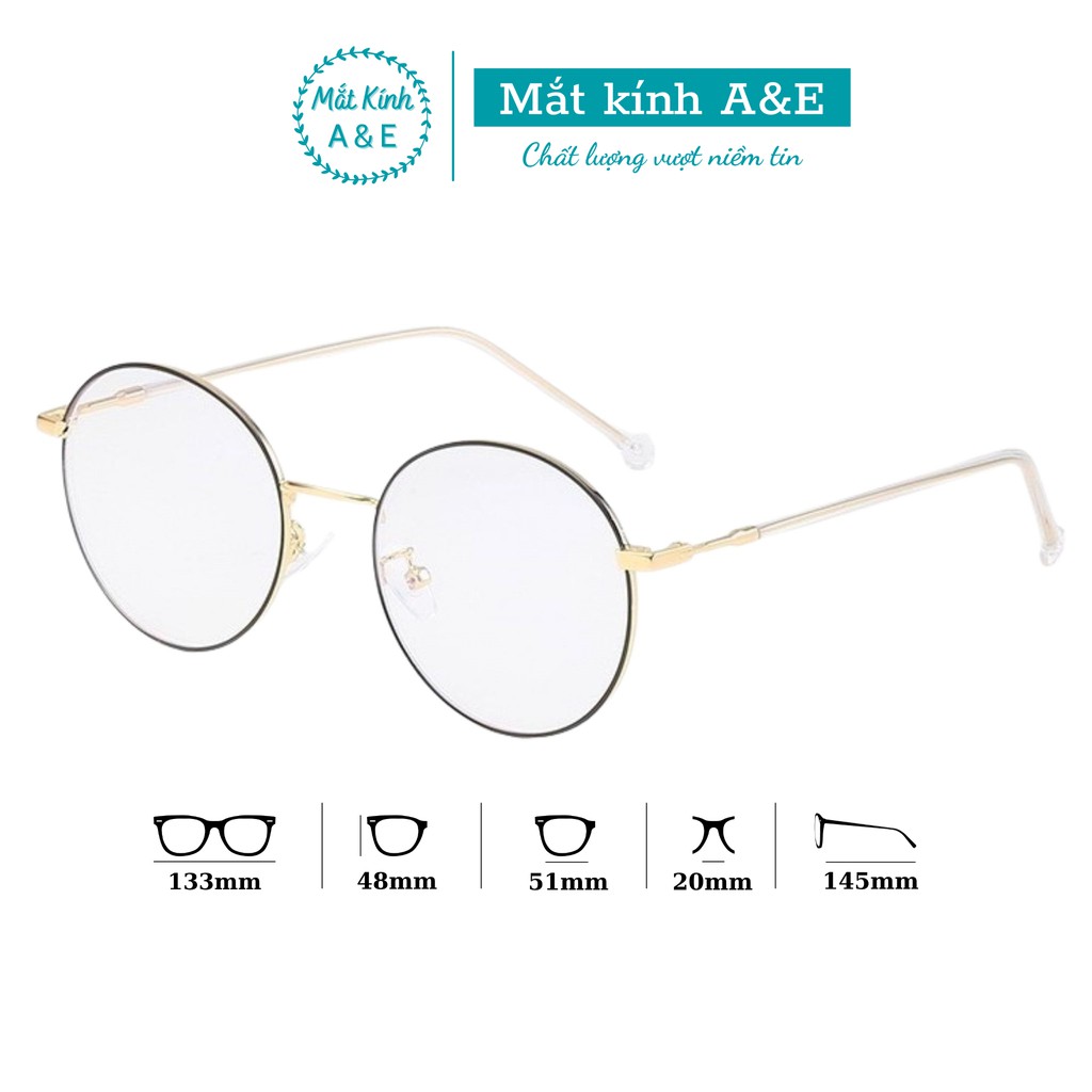 Kính mắt tròn nữ AMIE Eyewear gọng kính cận kim loại thiết kế thời trang thanh mảnh nhẹ nhàng 2626