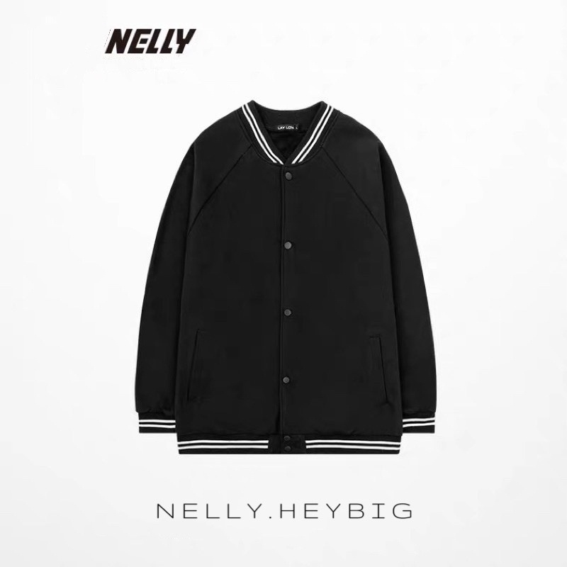 Áo khoác bomber  Nelly Heybig dáng unisex form rộng 55 30