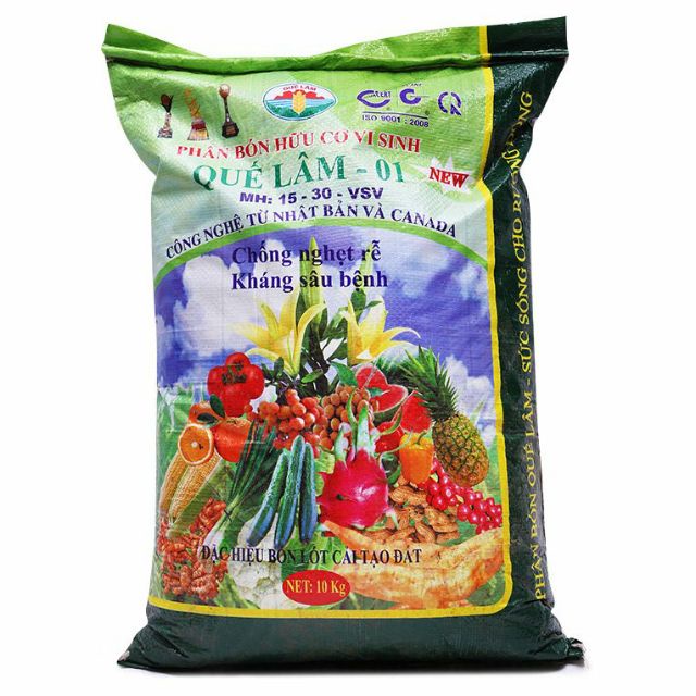 1kg Phân Hữu Cơ Vi Sinh Quế Lâm _ Chống Nghẹt Rễ , Kháng Sâu Bệnh