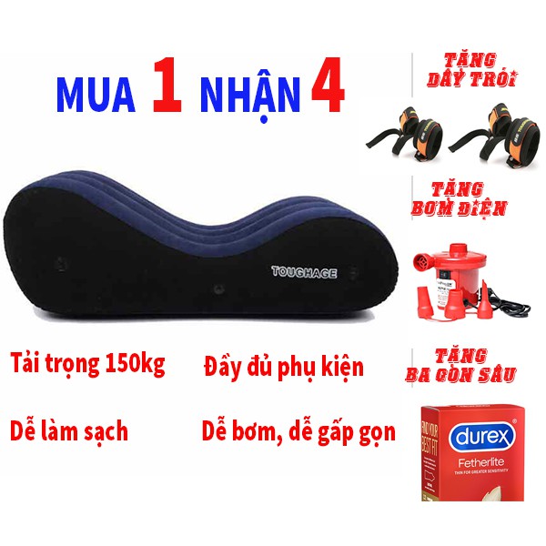 Ghế tình yêu bơm hơi [TẶNG BƠM ĐIỆN, DÂY TRÓI] chịu tải lên tới 250KG, êm ái, không tạo ra tiếng ồn l Ghế tình yêu