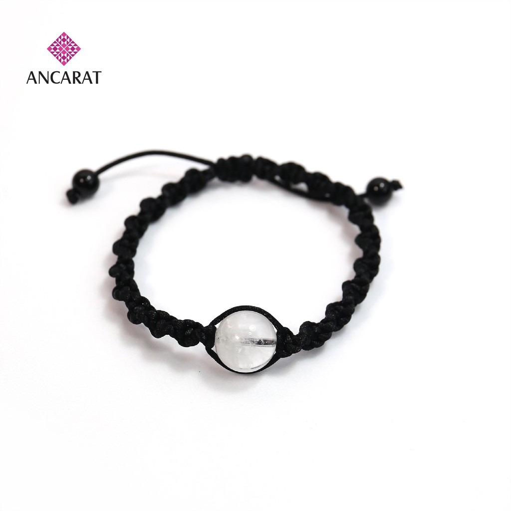 ANCARAT-Vòng tay handmade ngũ hành đá ưu linh trắng phong thủy