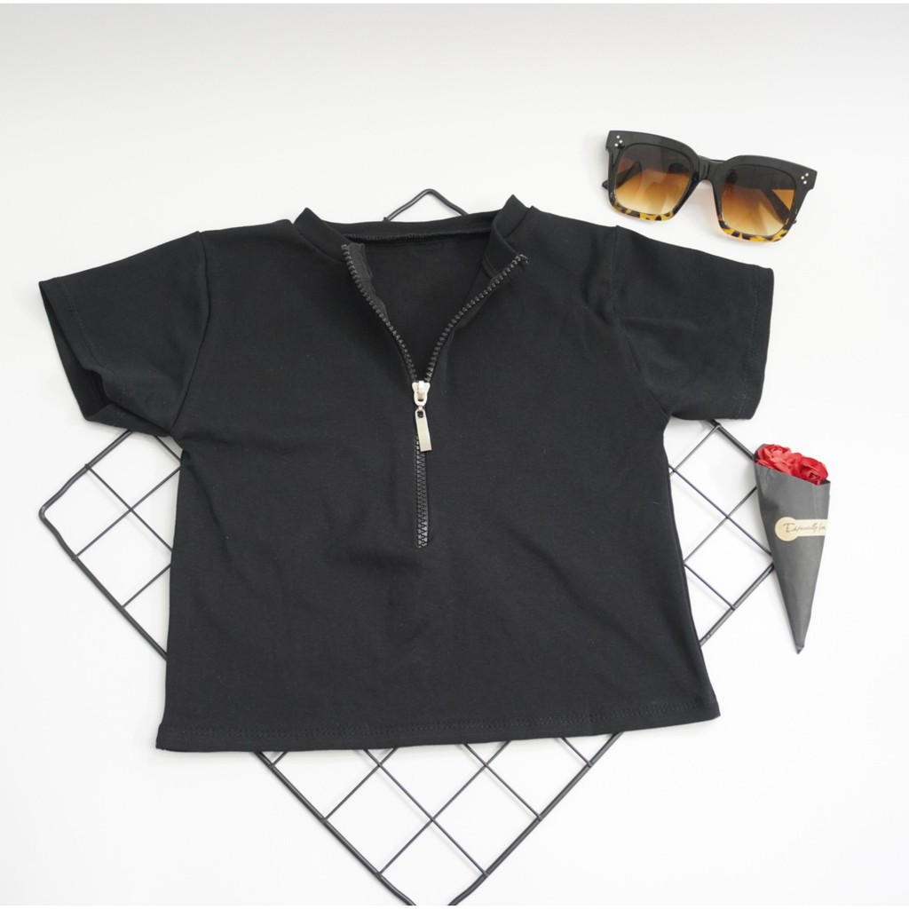 🌈𝓐̉𝓷𝓱 𝓽𝓾̛̣ 𝓬𝓱𝓾̣𝓹🌈 - Áo croptop tay ngắn thiết kế dây kéo cực cá tính ( BEST SELLER)/ áo thun nữ/ croptop | BigBuy360 - bigbuy360.vn