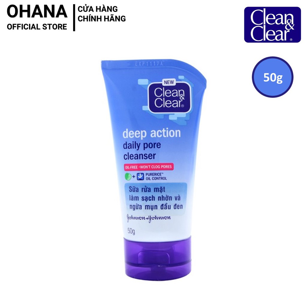 Sữa Rửa Mặt Hàng Ngày Làm Sạch Sâu Clean & Clear Deep Action Daily Pore Cleanser 50g