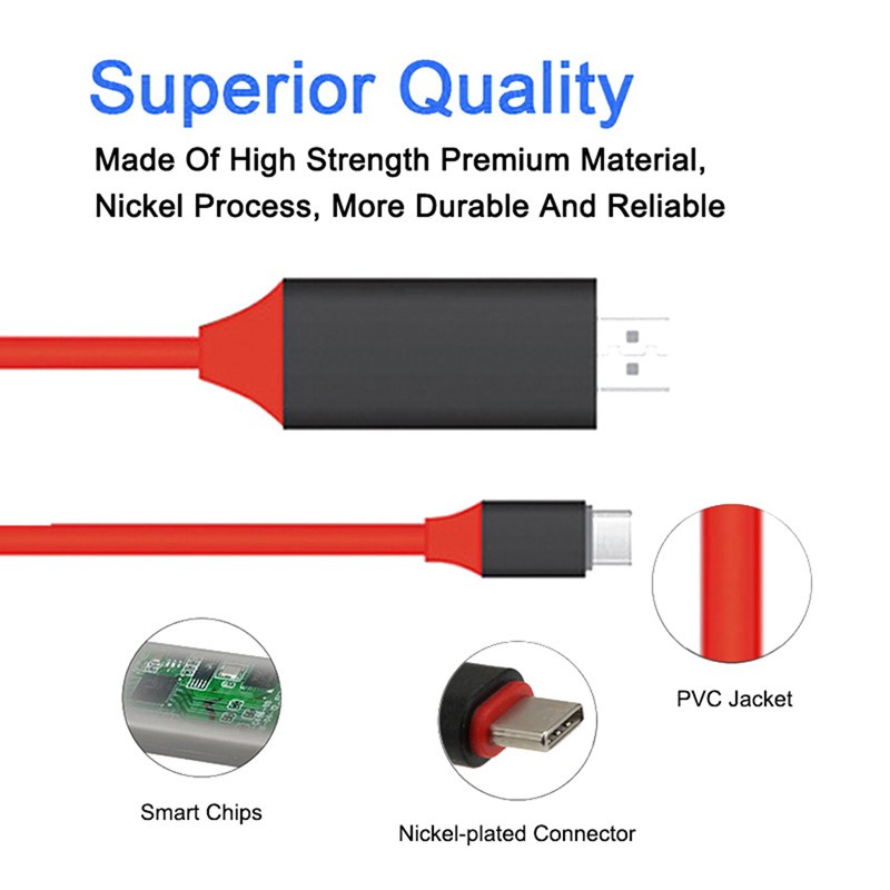 USB 3.1 Type C USB-C to 4K HDMI HDTV Cable with 1080P Micro-HDMI/Mini HDMI/HDMI to VGA Converter Adapter