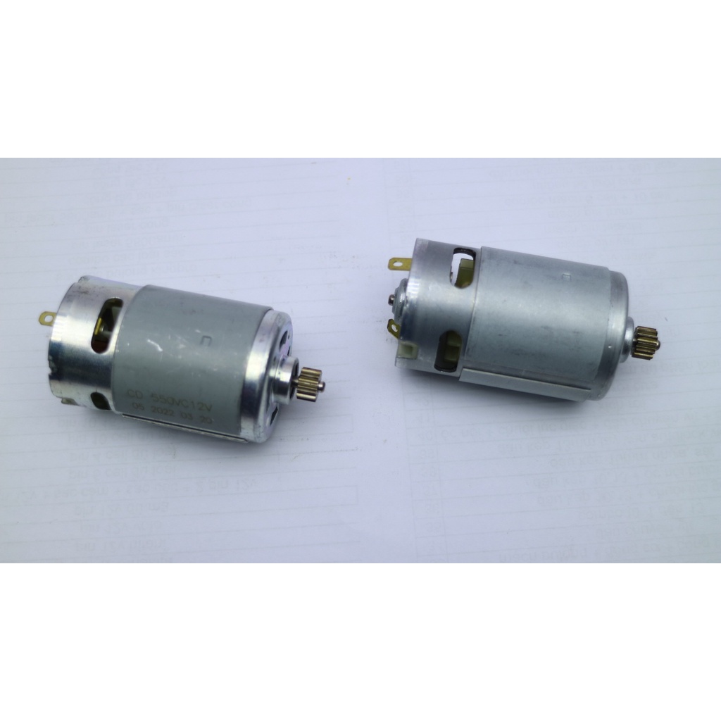 Motor DC RS550 12V Động Cơ Thay Thế Máy Khoan Pin 12V,Có Kèm Bánh Răng 12 Răng