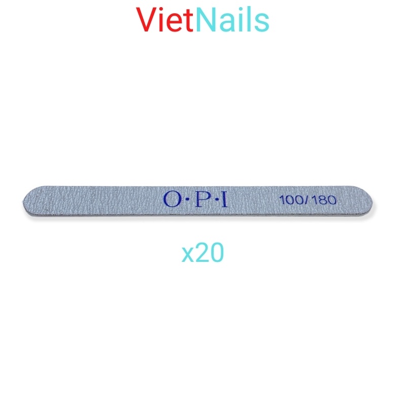 Lốc 20 cây dũa móng tay OPI xanh loại mỏng lõi nhựa cứng cáp