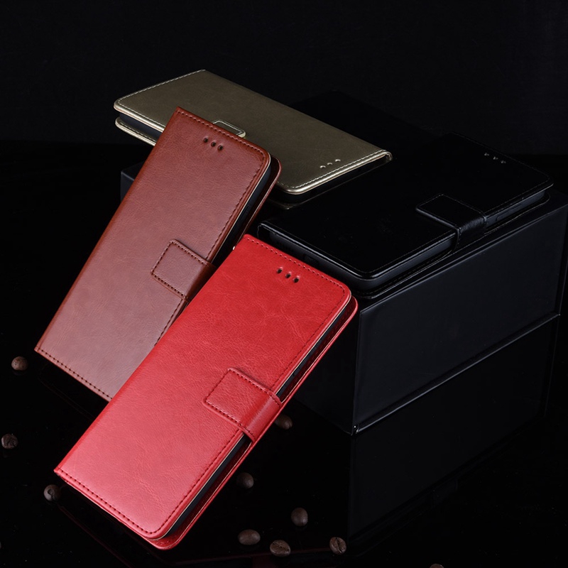Bao da điện thoại dạng ví màu trơn sang trọng cho OPPO Realme 3 3 Pro C3 5 5i 5s