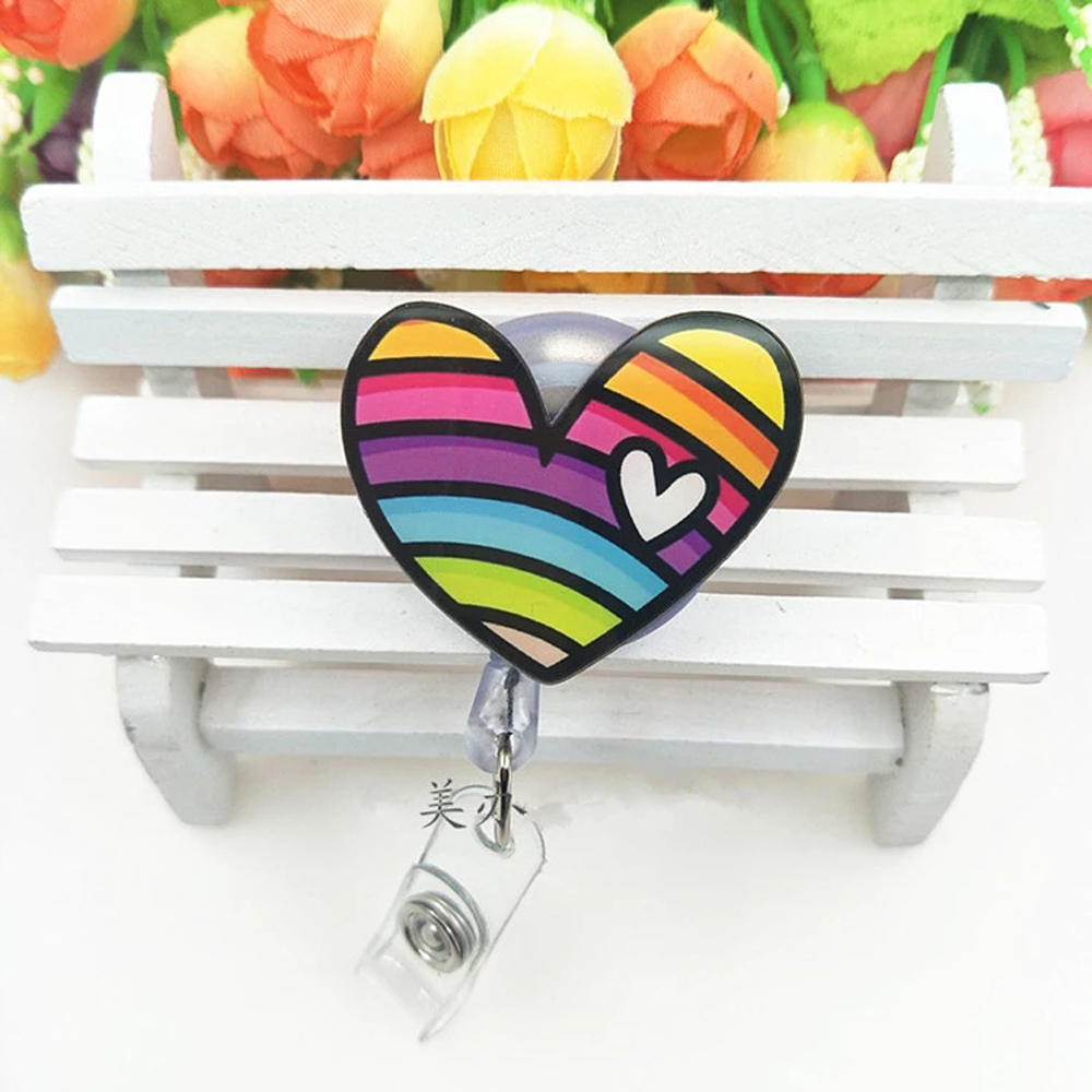 Kẹp huy hiệu rút gắn bảng tên họa tiết hoạt hình chất lượng cao