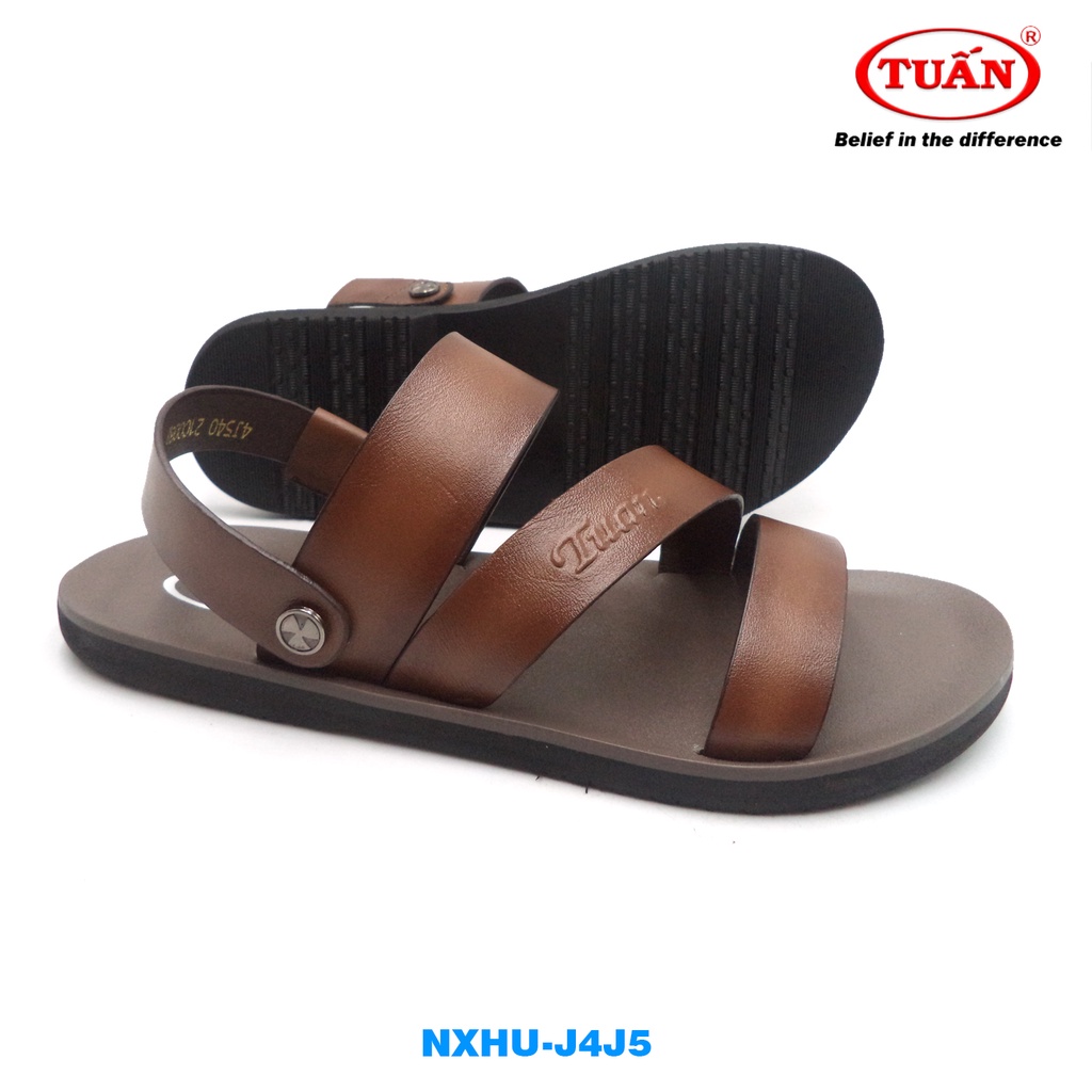 Sandal nam da bò cao cấp quai dây thương hiệu Tuấn NXHU-4J5