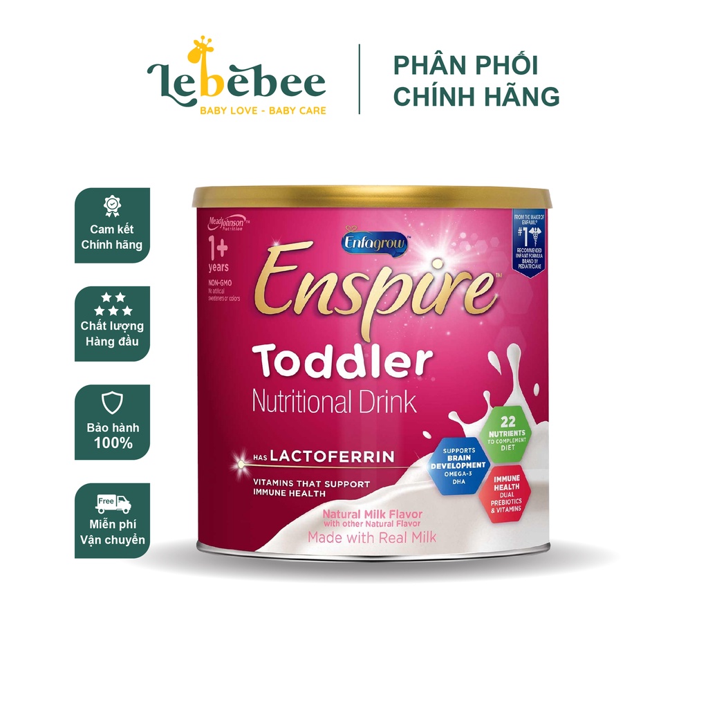 Sữa enspire toddler cho bé từ 1 đến 3 tuổi ( hộp thiếc đỏ hồng 680gr)