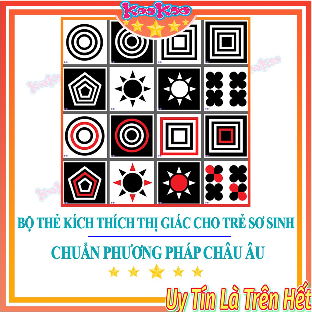 Thẻ Kích Thích Thị Giác [Phân Loại Theo Màu Và Hình] Bộ 5 Thẻ Card Cứng - Dùng Chung Bộ Sản Phẩm: Nhộng chũn, Quấn chũn