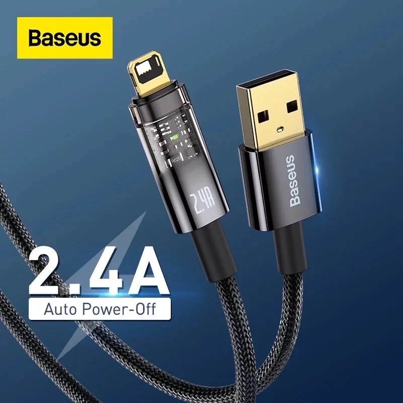 Cáp Sạc Tự Ngắt Baseus Gen2 Explorer Series Dùng Cho IP Hỗ Trợ Sạc Nhanh Dây Siêu Bền Chống Đứt Gãy. Bảo Hành 12 Tháng